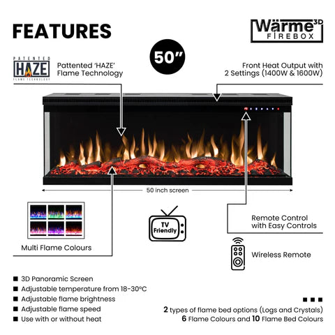 3D Wärme Firebox Panoramic 50
